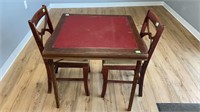 Folding Card table 30’’x30’’x27’’ with (2) Chairs