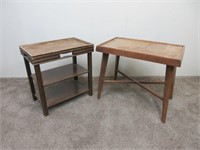 Two  Vintage Wooden Side Tables