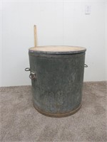 Metal Lined Drum With Wooden Lid