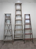 Three Wooden Ladders
