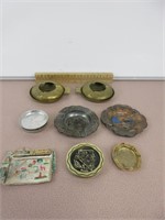 Assortment of Metal and Brass Ashtrays
