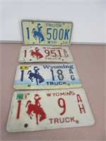 Four Wyoming Truck License Plates