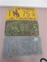 Three Wyoming Truck License Plates