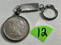 1922 Peace Silver Dollar on Key Chain