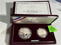 1992 US Olympic 2 Coin Proof Set Commemorative