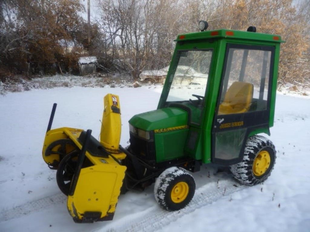 1997 John Deere 445 Yard Tractor with Attachments