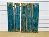 (5) Painted Wooden Shutter Pieces