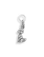 Oxidized sterling Silver 3D Bunny Rabbit Charm