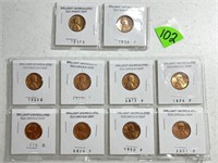 (10) Uncirculated Wheat & Lincoln Cents