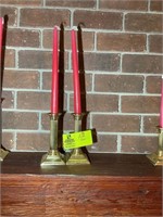 PAIR OF BALDWIN BRASS CANDLE STICK HOLDERS 6.5IN T