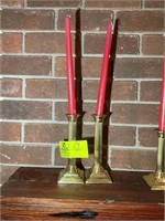 PAIR OF BALDWIN BRASS CANDLE STICK HOLDERS 8IN TAL