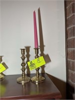PAIR OF BALDWIN BRASS CANDLE STICK HOLDERS 7.5IN T