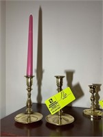 PAIR OF BALDWIN BRASS CANDLE STICK HOLDERS 6.25IN