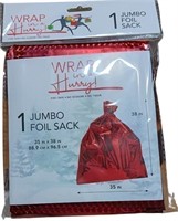 JUMBO SIZED FOIL GIFT SACK FOR EMERGENCY WRAPPING