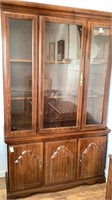 Hutch Cabinet lights up with glass doors, 77"
