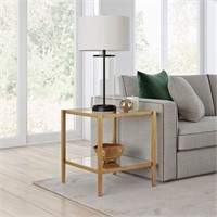 Henn&Hart 20" Wide Square Side Table with Mirror