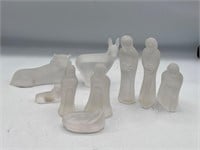 Vintage Mexican Kristaluxus Frosted nativity