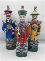 3 Vintage Chinese Oriental Emperor Of Qing Dynasty