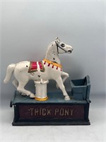 Vintage mechanical trick pony cast iron bank