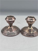 Sterling silver cement reinforced candle holders