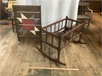 CRADLE AND WOODEN ROOM DIVIDER