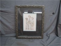 Framed Drawing Of Three Young Children