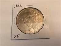 1922 P Peace Silver Dollar,XF