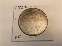 1923 D Peace Silver Dollar,VF