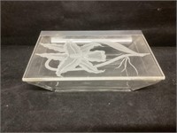 8" Wide Etched Glass Dresser Box