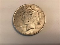 1924 P Peace Silver Dollar,FINE