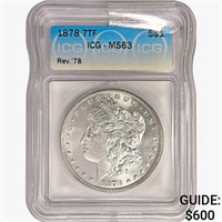 1878 7TF Morgan Silver Dollar ICG MS63 Rev 78