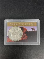 1904 O Morgan silver dollar, encapsulated