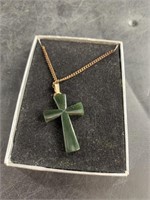 Jade cross on short chain