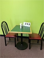 Dining Table With 2 Metal Vinyl Chair Sets