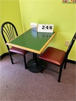 Dining Table With 2 Metal Vinyl Chair Sets
