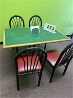 Dining Table With 4 Metal Vinyl Chair Sets