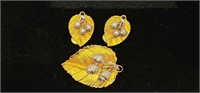 Leaf Clip on Earrings & Brooch/Pendant