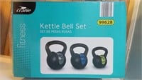 3pc kettle bell weight set 30lb nib
