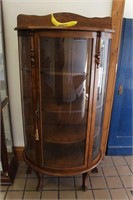 Antique Bow Front & Glass Curio Cabinet