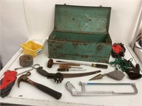 Vintage 20" Wide Tool Box & Tools