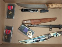 COMMEMORATIVE MEDALS AND FIXED BLADE KNIVES