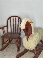 CHILD'S ROCKING CHAIR AND HORSE