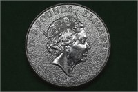 2ozt Silver .999 Lion of England Round