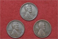 3 - 1910-S Lincoln Head Pennies