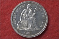 1866 Seated Liberty Dime PROOF
