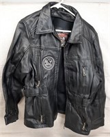 C7) Womens XL Flying Bikes Oakland Leather Jacket