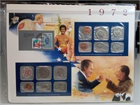 OF) 1972 uncirculated mint set and stamp set