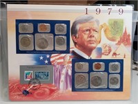 OF) 1979 uncirculated mint set and stamp set