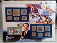 OF) 1984 uncirculated mint set and stamp set