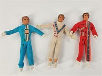 3) IDEAL EVEL KNIEVEL ACTION FIGURES